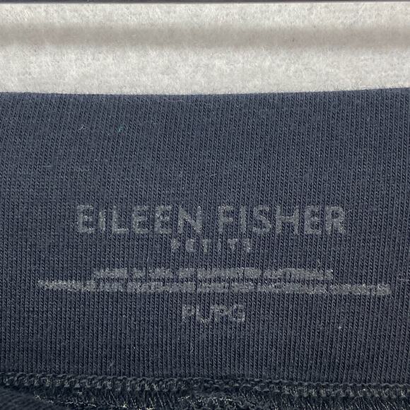EILEEN FISHER Pants PL Petite Organic Cotton Stretch Jersey Tapered Black USA - Picture 5 of 13